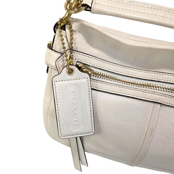 Coach Chelsea Parchment Leather Flap Turn Lock Shoulder or Crossbody Bag Chain - Picture 2 of 14